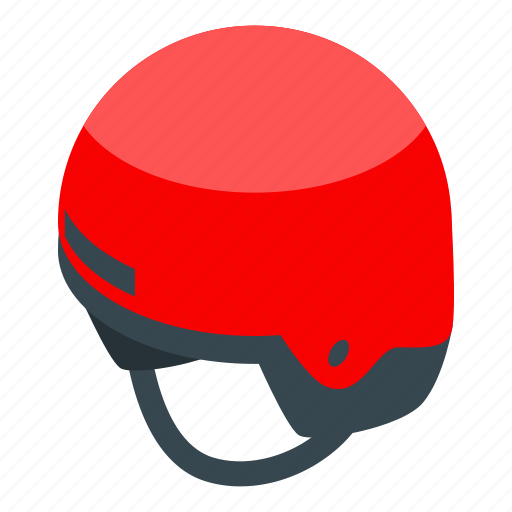Cartoon, fashion, helmet, isometric, red, ski, sport icon - Download on Iconfinder