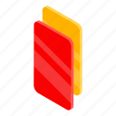 cards, cartoon, hand, isometric, red, soccer, yellow