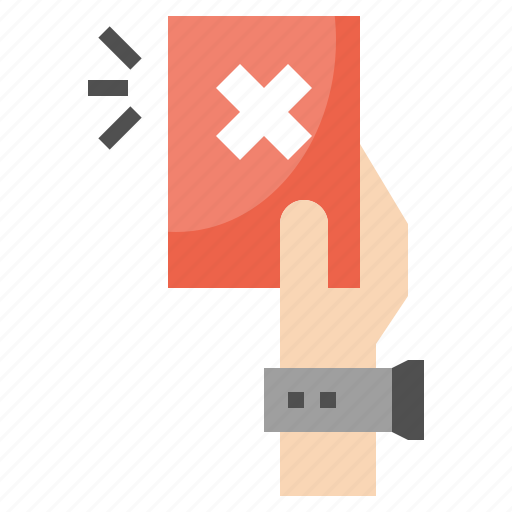 Card, hand, red, sportive, warning icon - Download on Iconfinder
