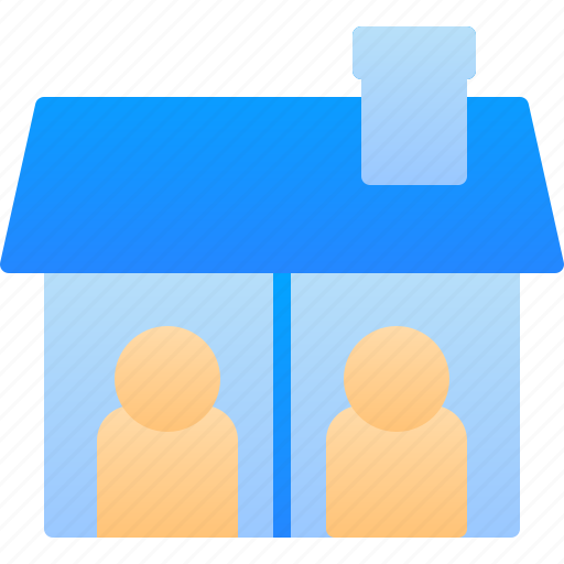 Distancing, home, isolation, physical, quarantine, stay icon - Download on Iconfinder
