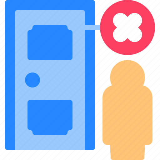 Coronavirus, door, forbidden, isolation, no, visitting icon - Download on Iconfinder