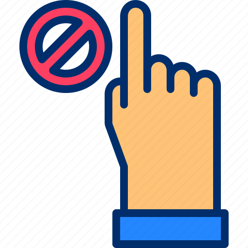 Fingers, forbidden, hand, no, security, touch icon - Download on Iconfinder