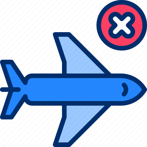 Airplane, cancel, lockdown, no, prevention, travel icon - Download on Iconfinder