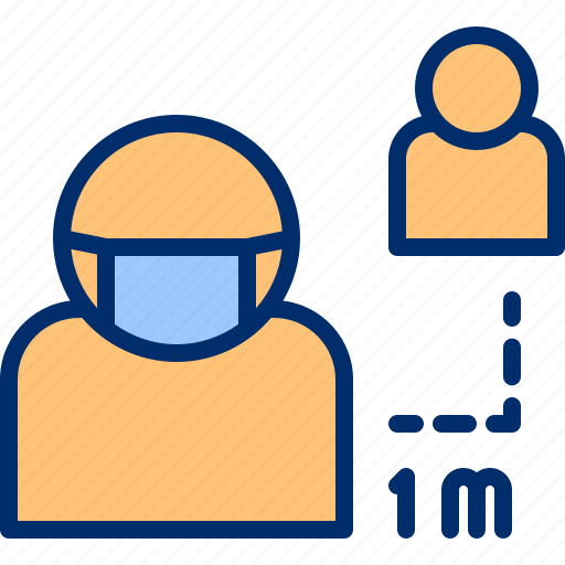 Distancing, healthcare, mask, meter, physical, social icon - Download on Iconfinder