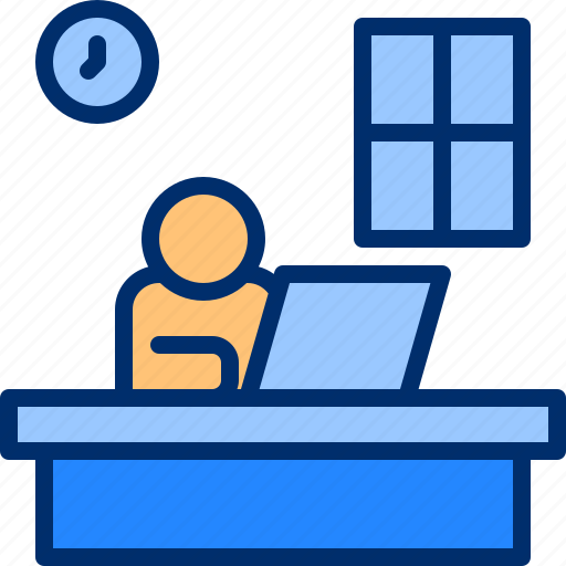 At, clock, home, laptop, work, working icon - Download on Iconfinder