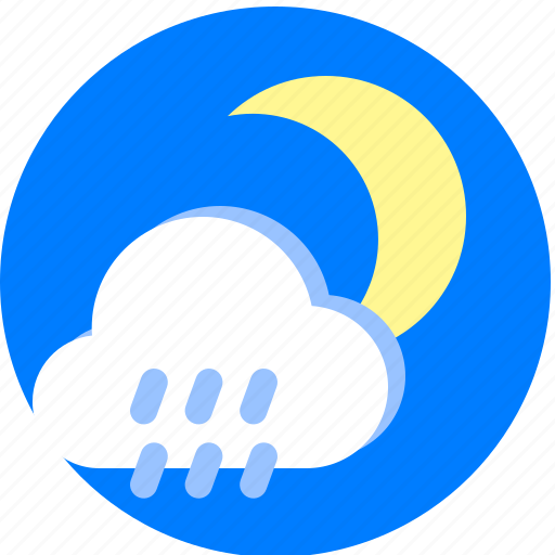 Moon, night, rain, raining, rainy, weather icon - Download on Iconfinder