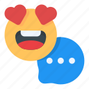 love, chatting, emoji