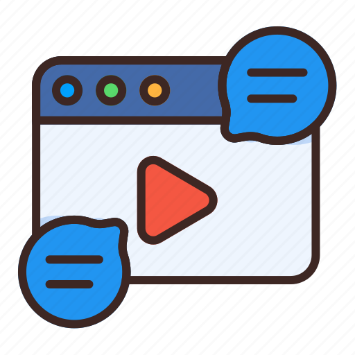 Webpage, play, comment icon - Download on Iconfinder