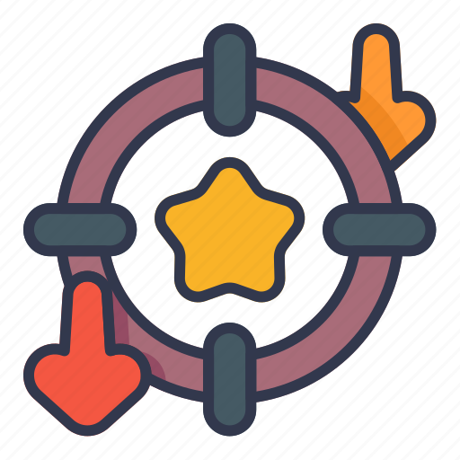 Down, star, target, goal, interaction icon - Download on Iconfinder