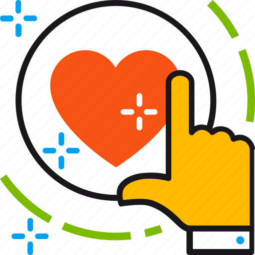 Likes, favorite, finger, hand, heart, love, press icon - Download on Iconfinder