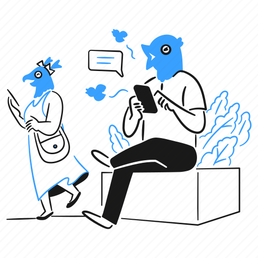 Tweet, something, bird, head, post, opinion, interact illustration - Download on Iconfinder