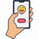 sending emojis, emojis, funny emojis, emotions, mobile
