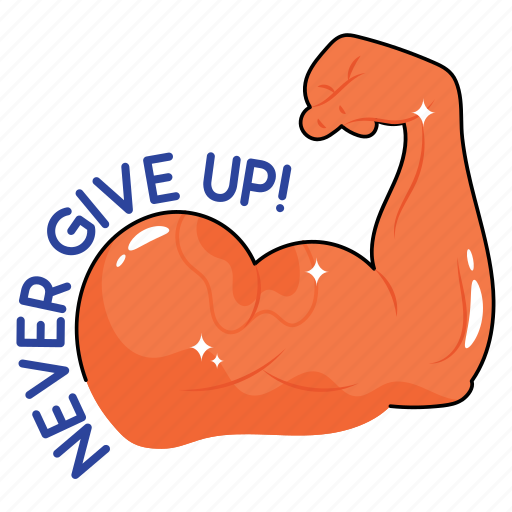 Never give up, typography, sticker, motivation, lettering icon - Download on Iconfinder
