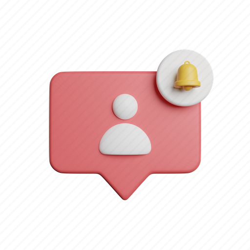 Followers, notification, front, account, user, person 3D illustration - Download on Iconfinder