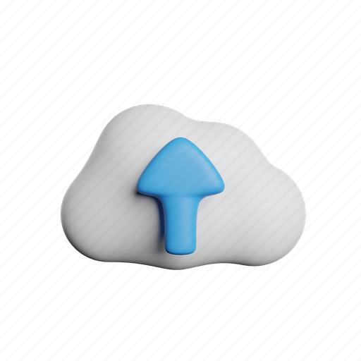 Upload, content, front, arrow, up, cloud 3D illustration - Download on Iconfinder