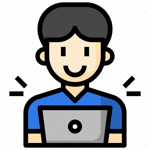 Blogger, writing, user, people, communications, man icon - Download on Iconfinder
