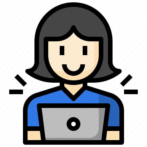 Blogger, writing, user, people, communications, woman icon - Download on Iconfinder