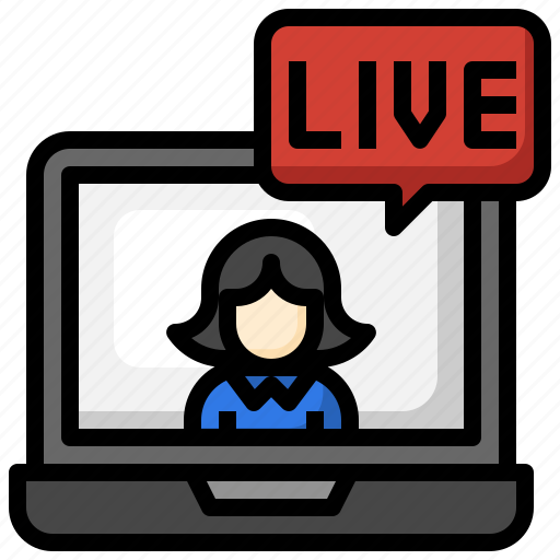 Live, laptop, streaming, online, video icon - Download on Iconfinder