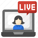 live, laptop, streaming, online, video, vlogger