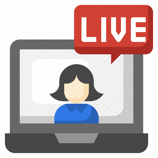 Live, laptop, streaming, online, video, vlogger icon - Download on Iconfinder
