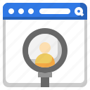 search, profile, magnifying, glass, people, website, user