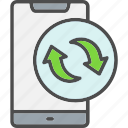 arrows, mobile, phone, refresh, reload, sync