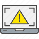 laptop, alert, warning, danger, attention, notification