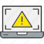laptop, alert, warning, danger, attention, notification 