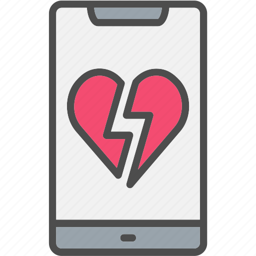 Mobile, smartphone, break, dumped, heart, heartbreaker, heartbroken icon - Download on Iconfinder