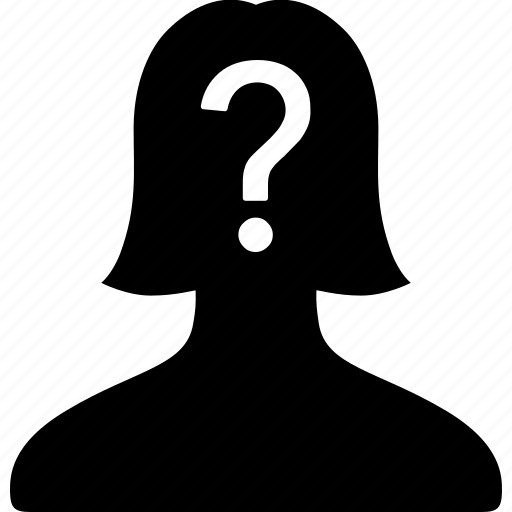 Profile, female, hidden, identity, woman, mystery, question mark icon - Download on Iconfinder