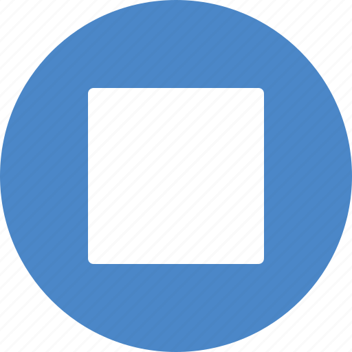 Blue, circle, control, media, player, stop icon - Download on Iconfinder