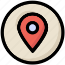 gps, location, map pin, network, place, pointer, social