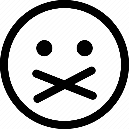 Face, slient, expression, censored, censorship, silenced, emoji icon - Download on Iconfinder