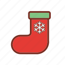 christmas, socks, winter, xmas icon