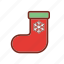 christmas, socks, winter, xmas icon 