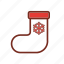 christmas, socks, winter, xmas icon 