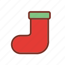 christmas, socks, winter, xmas icon