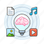 app, brain, bulb, concepts, content, contents, feature, ideas, light, media, resource, software 