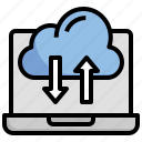 cloud, connected, data, download
