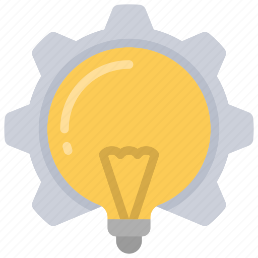 Development, ideas, lightbulb, bulb, cog, gear icon - Download on Iconfinder