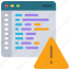 web, code, error, warning, programming 