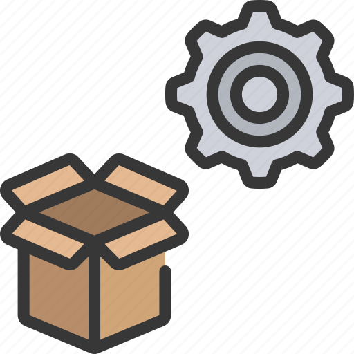 Product, management, products, box, cog icon - Download on Iconfinder