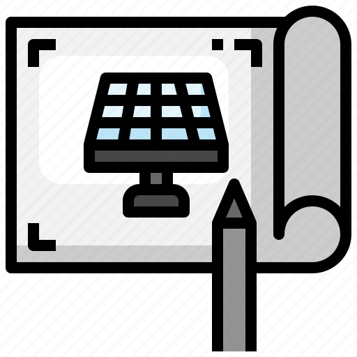 Blueprint, solar, energy, panel, renewable icon - Download on Iconfinder