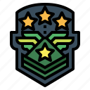 badge, military, rank, soldier, star
