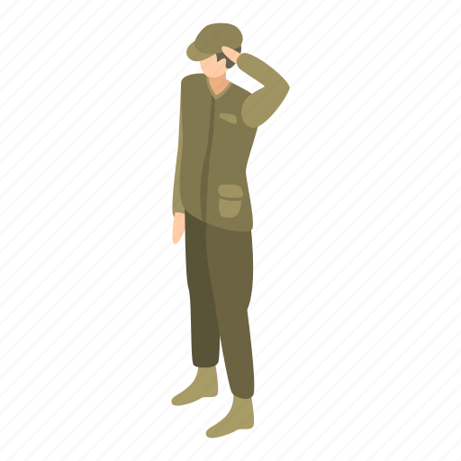 Army, captain, cartoon, isometric, man, person, silhouette icon - Download on Iconfinder