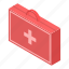 aid, cartoon, first, isometric, kit, medical, red 