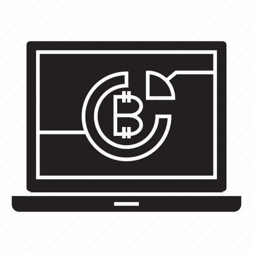 Bitcoin, computer, laptop, pie chart icon - Download on Iconfinder