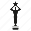 award, cinema, entertainment, movie, star, statue 