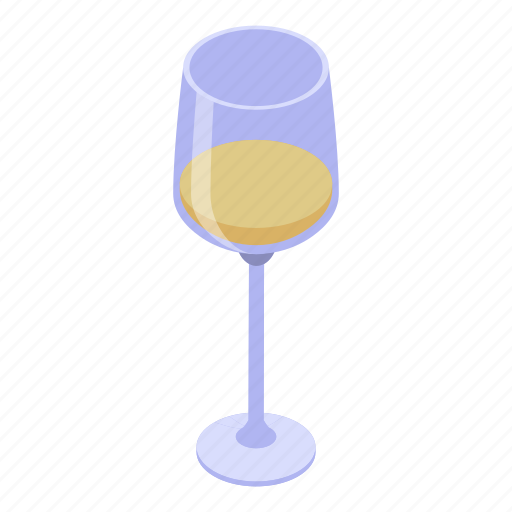 Cartoon, glass, half, isometric, logo, white, wine icon - Download on Iconfinder
