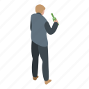 business, cartoon, food, hand, isometric, person, sommelier